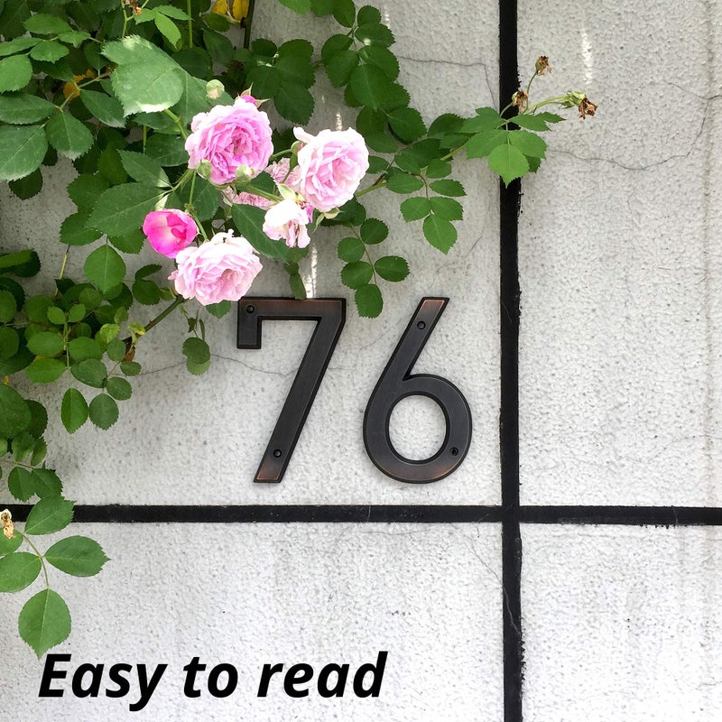 HASWARE House Number Sign 6 Inch Vintage Style Aged Bronze Finish Door Numbers Signage Plaque Street Home Address Numerals,Zinc Alloy (4) - Image 4